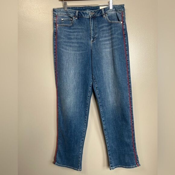 Vince Camuto jeans piped trim straight leg size 32 - Picture 1 of 6